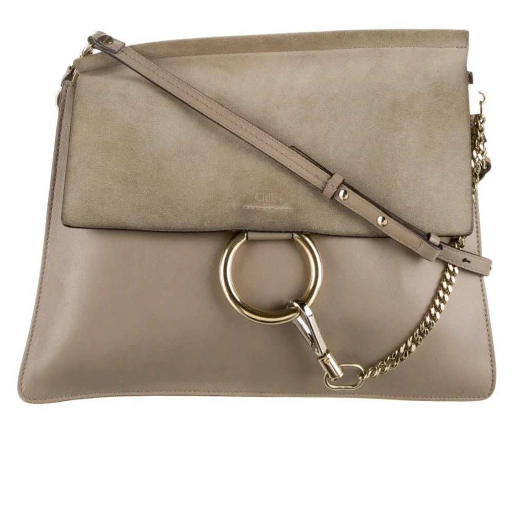 Chloe’ Medium Faye Shoulder Bag - Neutral Leather